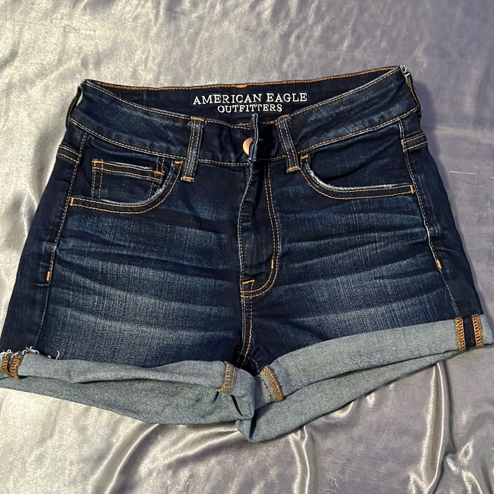 Denim hi-rise shorts